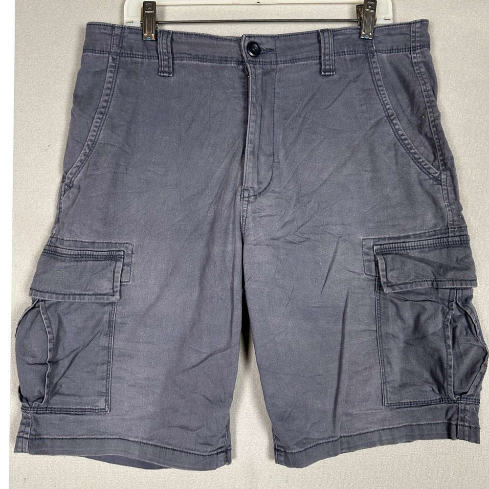 Arizona Jean Co Flex Shorts Mens 33 Classic Fit Grey Cargo Utility Flat Front